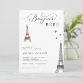 ボンジュールベベベベパリシ男女兼用ックベビーシャワー 招待状 (スタンド正面)