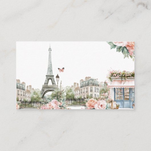 ボンジュールベベベベパリフランスのベビシャワーブックス エンクロージャーカード (裏面)