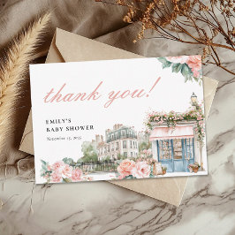 ボンジュールベベベベパリベフランスのビーシャワー サンキューカード