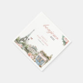 ボンジュールベベベベパリベフランスのビーシャワー スタンダードカクテルナプキン (角)