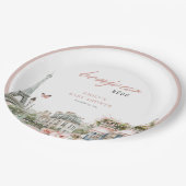 ボンジュールベベベベパリベフランスのビーシャワー ペーパープレート (アングル)