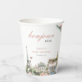 ボンジュールベベベベパリベフランスのビーシャワー 紙コップ (裏面)