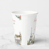 ボンジュールベベベベパリベフランスのビーシャワー 紙コップ (右)