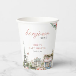 ボンジュールベベベベパリベフランスのビーシャワー 紙コップ