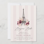 ボンジュールベベベーブダブルサイドパリベビースシャワー 招待状 (正面)