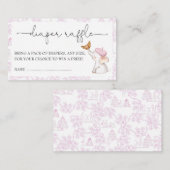 ボンジュールベロマンチックフランスのガールおむつラッフル エンクロージャーカード (正面/裏面)