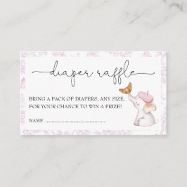 ボンジュールベロマンチックフランスのガールおむつラッフル エンクロージャーカード