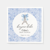 ボンジュールベロマンティックブルートワフランスのイル スタンダードカクテルナプキン (正面)