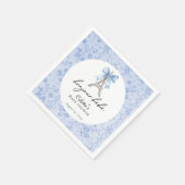 ボンジュールベロマンティックブルートワフランスのイル スタンダードカクテルナプキン (角)