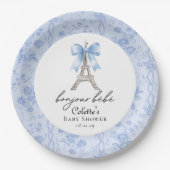 ボンジュールベロマンティックブルートワフランスのイル ペーパープレート (正面)