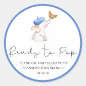 ボンジュールベロマンフランスのティムガールベビーシャワークラス ラウンドシール (正面)