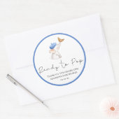 ボンジュールベロマンフランスのティムガールベビーシャワークラス ラウンドシール (封筒)