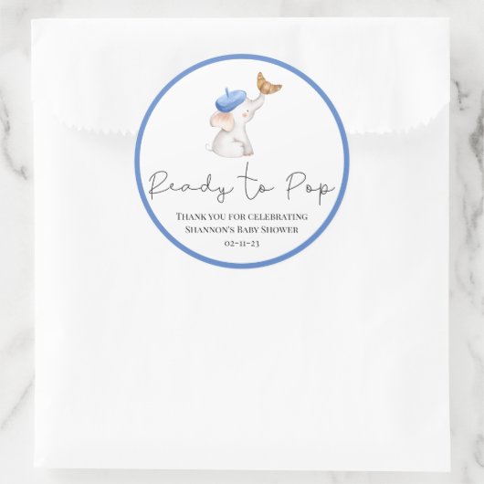 ボンジュールベロマンフランスのティムガールベビーシャワークラス ラウンドシール (バッグ)