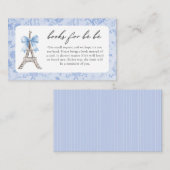 ボンジュールベーフランスのトイルブルーベビーシャワー エンクロージャーカード (正面/裏面)