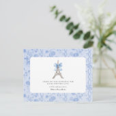 ボンジュールベーブロマンチックブルーフランスのサンキュー ポストカード (スタンド正面)