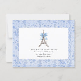 ボンジュールベーブロマンチックブルーフランスのサンキュー ポストカード