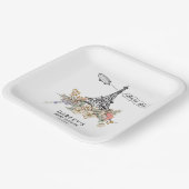 ボンジュールベ男女兼用ベビーシャワー ペーパープレート (傾斜あり)