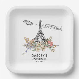 ボンジュールベ男女兼用ベビーシャワー ペーパープレート