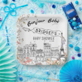 ボンジュールベ男女兼用ベビーシャワー ペーパープレート (パーティー)