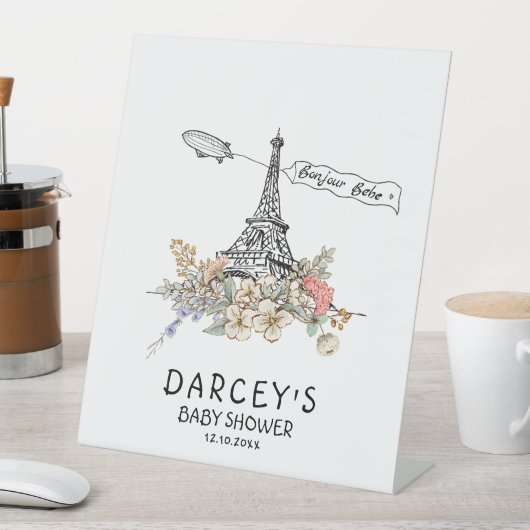 ボンジュールベ男女兼用ベビーシャワー 台座サイン (インサイチュ)