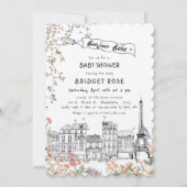 ボンジュールベ男女兼用ベビーシャワー 招待状 (正面)