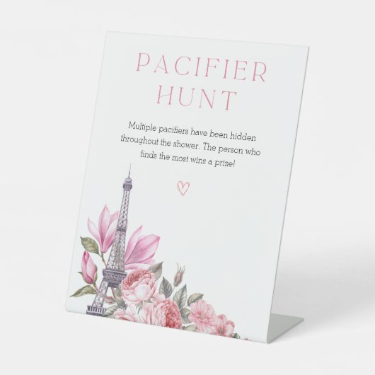 ボンジュールベ | ベビーシャワーおしゃぶり狩り標識 台座サイン (正面)