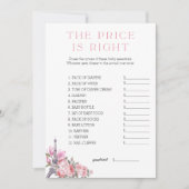 ボンジュールベ | 価格は正しい赤ちゃんシャワーゲーム 招待状 (正面)