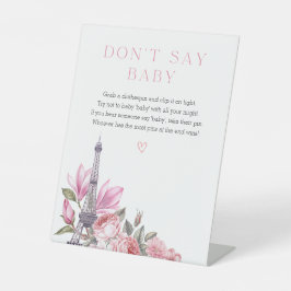 ボンジュールベ | 赤ちゃんシャワーはベビー標識を言わない 台座サイン