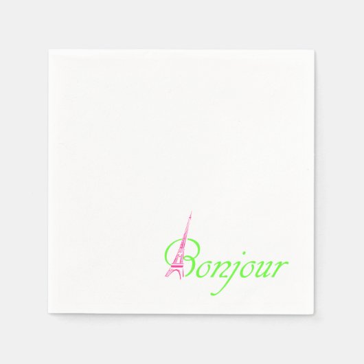 ボンジュール スタンダードカクテルナプキン (正面)