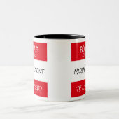 "ボンジュール"ネームバッジフランスの先生ギフトマグ ツートーンマグカップ (中央)