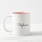 ボンジュール!バニーと春フラワーリースイースター ツートーンマグカップ (左)