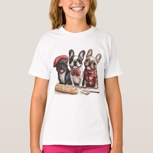 ボンジュール フレンチブルドッグ Tシャツ (正面)