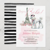 ボンジュール ベベ パリ ベビーシャワー 招待状 (正面/裏面)