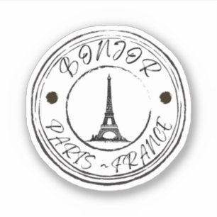 ボンジョールパリフランス旅行切手シール シール
