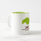 ボンテボク国立公園の南アフリカの地図 ツートーンマグカップ (正面左)