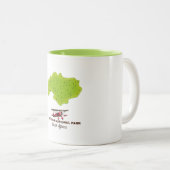 ボンテボク国立公園の南アフリカの地図 ツートーンマグカップ (正面右)