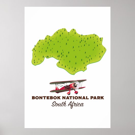 ボンテボック国立公園 南アフリカ 地図 ポスター (正面)