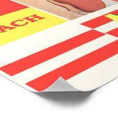 ボンディビーチオーストラリアレトロ旅行 ポスター (角)