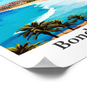 ボンディビーチオーストラリアヴィンテージトラベルイラストレーション ポスター (角)