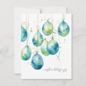 ボンディブルーと春イースターエッグの金ゴールド文字列 シーズンカード (正面)