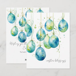 ボンディブルーと春イースターエッグの金ゴールド文字列 シーズンカード