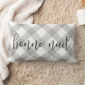 ボンヌニット |グレーと白 ランバークッション (ブランケット)