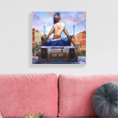 ボンネットに私のボンボックスをぶつける キャンバスプリント (インサイチュ (リビング))