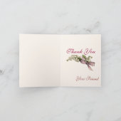 ボンネットのサンキューカードのヴィンテージの女の子 サンキューカード (内部)