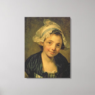 ボンネットの女の子、1760年代 キャンバスプリント