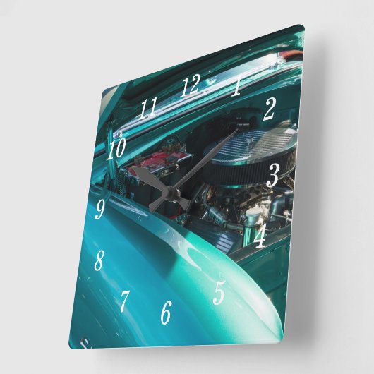 ボンネットの時計の下で スクエア壁時計 (傾斜)