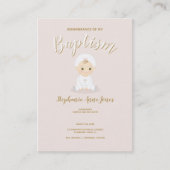 ボンネットを持つ洗礼の女の赤ちゃん 名刺 (正面)