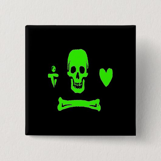 ボンネット緑のStede 缶バッジ (正面)