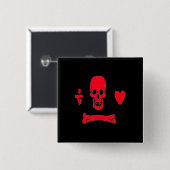 ボンネット赤いStede 缶バッジ (正面&裏面)