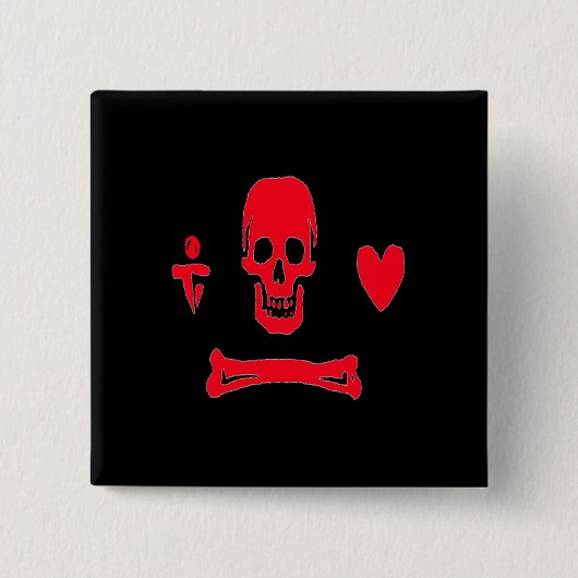 ボンネット赤いStede 缶バッジ (正面)